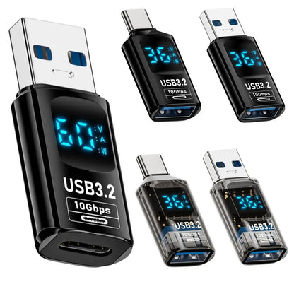 120W USB 3.2 Digital Display Adapter 10Gbps USB 3.2 to Type C Adapter USB Male To USB Female Converter For PC Laptop OTG Adapter
