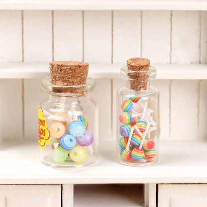 1/12 Scale Doll House DIY Accessories Kitchen Toys Candy Box Lollipops With Jar Dollhouse Miniature Food Simulation Sugar