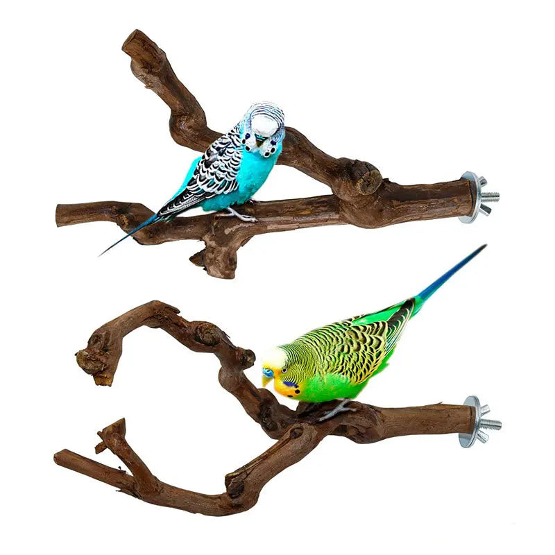1Pc Pet Standing Stick Wild Grape Wood Pole Parrot Cockatiel Parakeet Station Board Bite Claw Grinding Toy Bird Cage Accessories