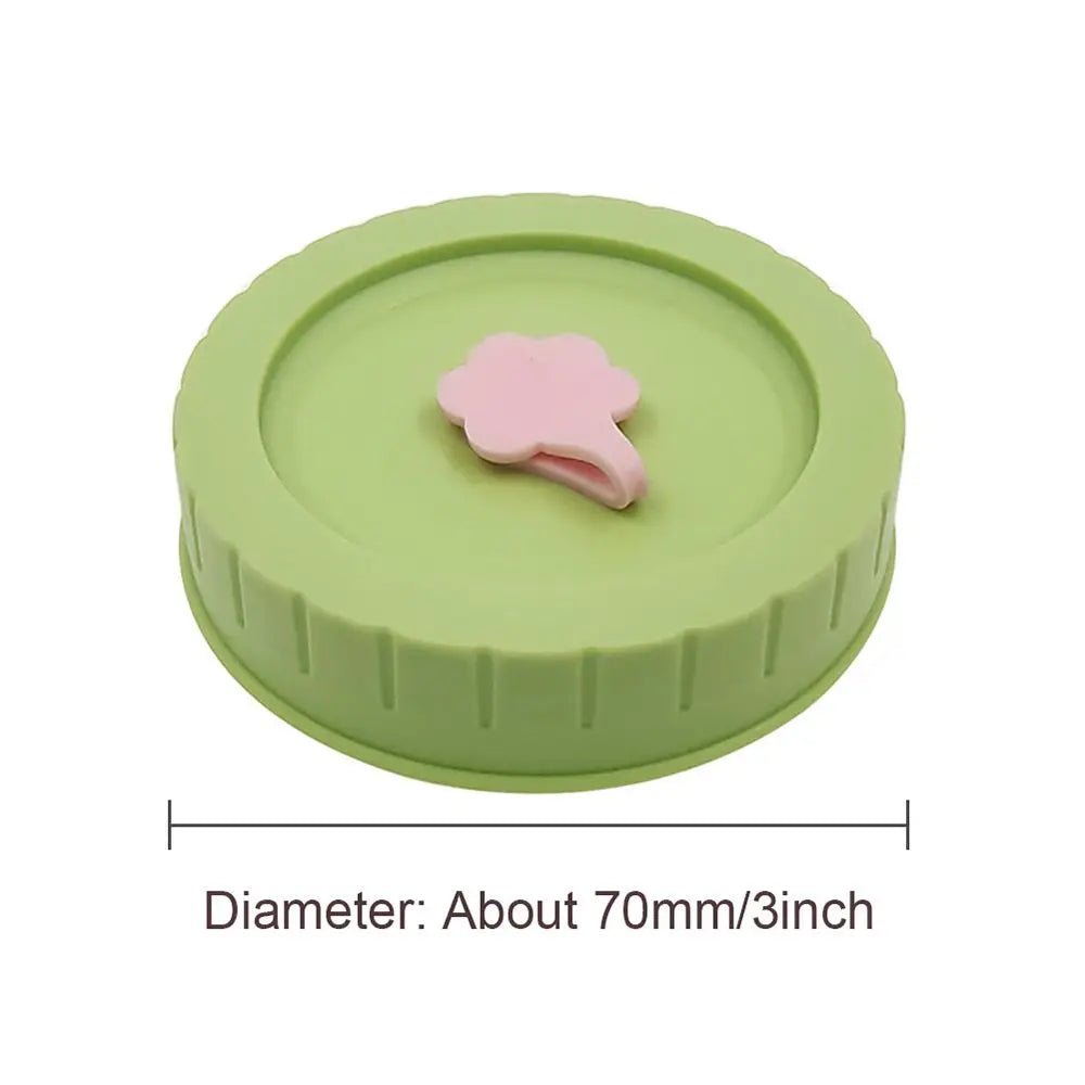 1/4Pcs Cute Universal Mason Jar Lids With Straw Hole 70mm Diameter Storage Wide Mouth Leak Proof Kitchen Supplies