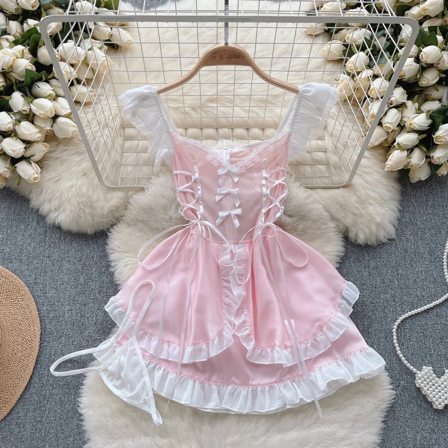 Kawaii Maid Oufit See Through Anime Cosplay Lingerie Cute Cat Women Lolita Sexy Bunny Halloween Costumes Lace PrincessDress New