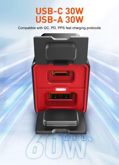 LDNIO Motorcycle USB C Fast Charger PD+QC3.0 60W Waterproof Socket Type C Cell Phone 12V/24V Vehicle-Mounted Charger Adapter
