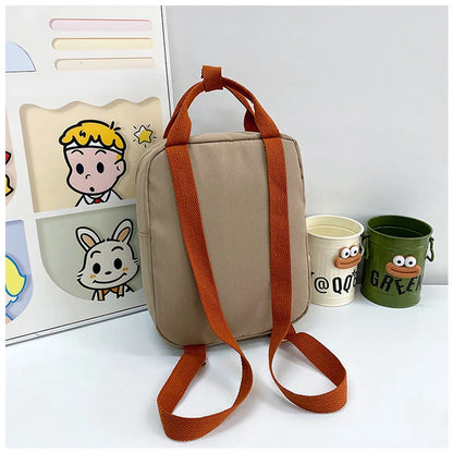New Embroidery Sun Long Neck Small Dinosaur Backpack Hook Hair Embroidered Cartoon Canvas Kindergarten Children Backpack