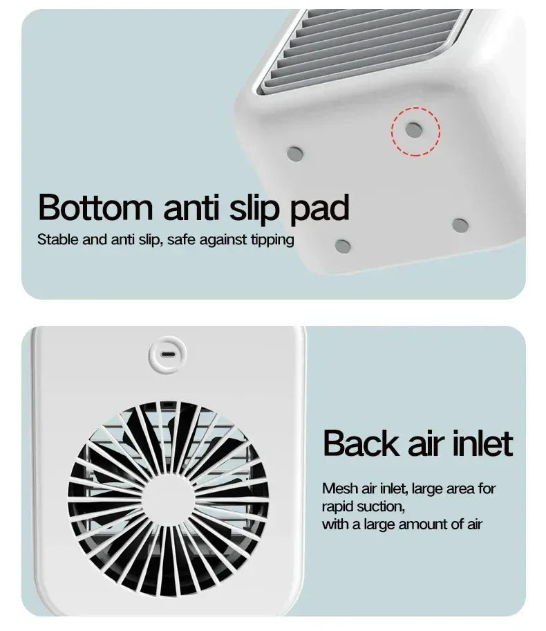 Mini Air Cooler Fan Portable Desktop Cooling Fan with Spray Humidification 2 Wind Speeds Rechargeable for Home Office Cooling