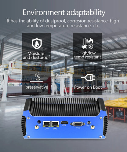 Fanless Industrial Mini PC Dual LAN 2*COM RS232 Core i5 5200U i3 5005U Celeron 2955U DDR3L WIFI Support Linux Ubuntu Computer