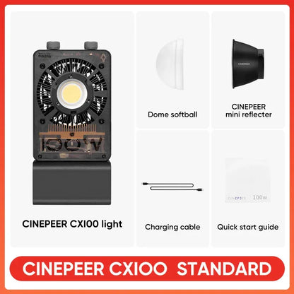 ZHIYUN CINEPEER CX100 100W Handheld Led COB Light Pocket Video Light Bi Color Photo Fill Light Photography Lighting
