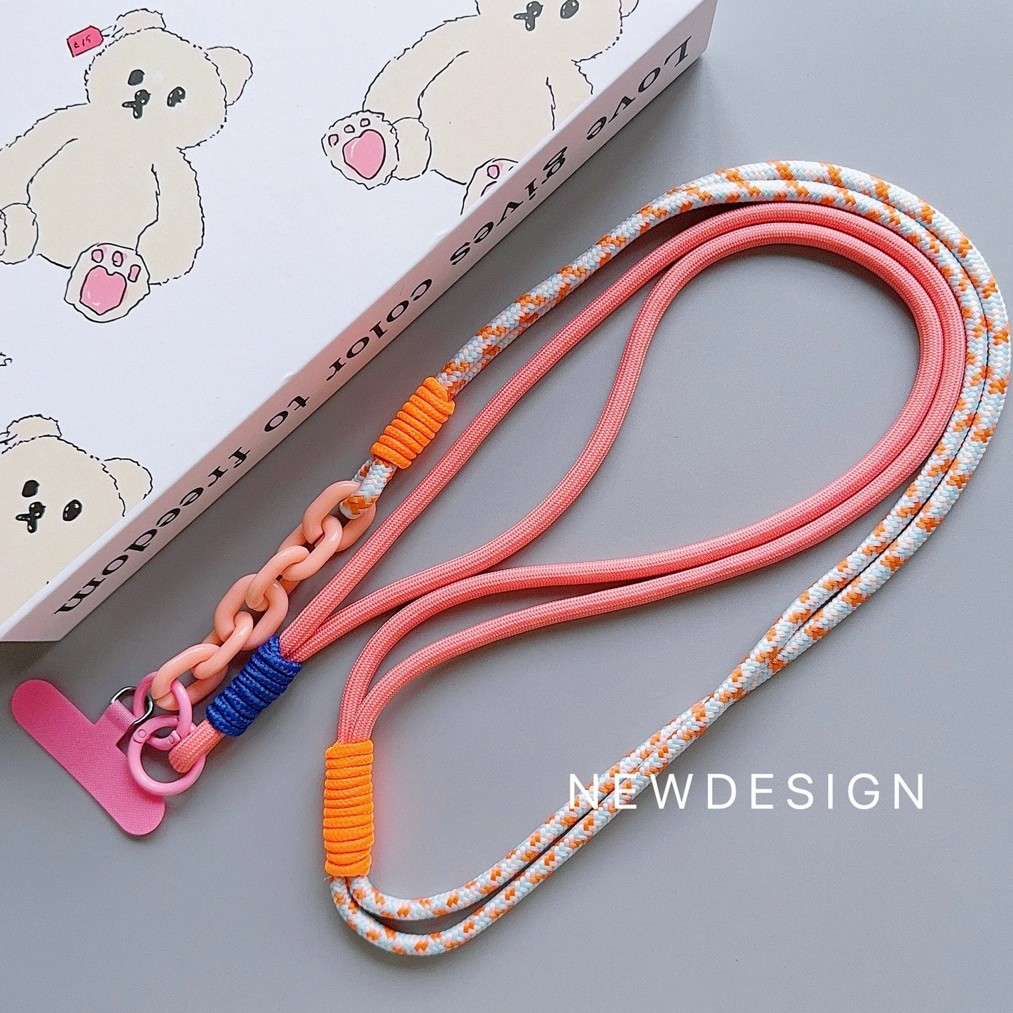New Fashion Trend Diagonal Long Rope Mobile Phone Universal Lanyard Shoulder Strap Lanyard Neck Multi-Functional Anti-Loss Rope