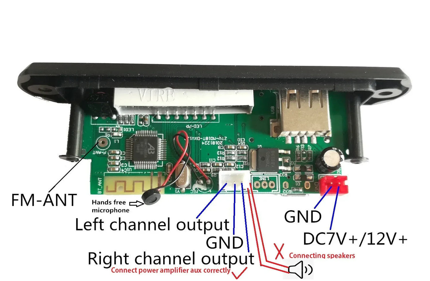 Car DIY 5.2 BT Player MP3 Decoder Spectrum Color Display Solution Wireless Handsfree Module Installation Home Audio