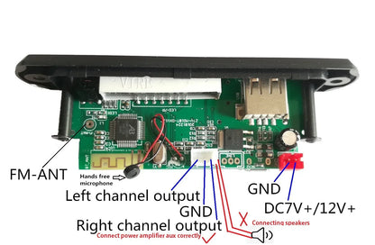 Car DIY 5.2 BT Player MP3 Decoder Spectrum Color Display Solution Wireless Handsfree Module Installation Home Audio