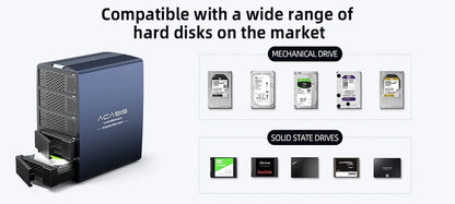 Acasis Hard Drive Docking Station 5 bay SATA HDD Docking Station Aluminum HDD Case Support 8 Raid Mode for 2.5/3.5 inch HDD/SSD