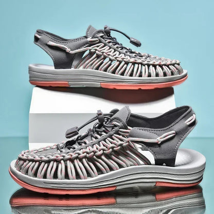 Breathable Casual Flat Sandals Outdoor Couples Sandals Size 48 Summer Men Sandals Women Slippers Weaving Design Beach Sandals