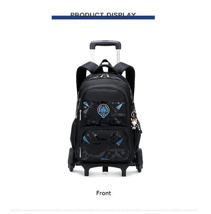 High-capacity on 2/6 Wheels Waterproof Luggage Rolling Bag Student Shoulder Backpack  Detachable Children Rolling School Bags