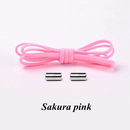 Semicircle No Tie Shoelaces Elastic Shoe laces Sneakers shoelace Metal Lock Lazy Laces for Kids and Adult One size fits all shoe
