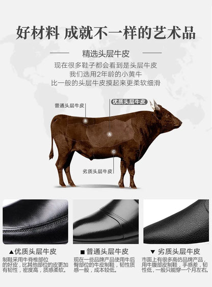 Men's PU Leather Shoes Formal Dress Loafers Large Size Casual Soft Mens Business Comfortable Non-slip Driving Shoes