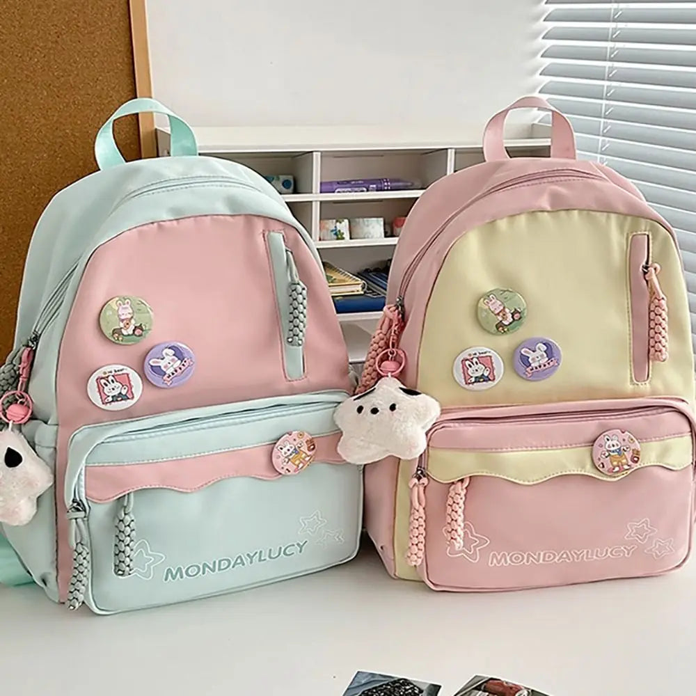 Cute Japanese Style Backpack Nylon Multi-function School Bag Large Capacity Handbag Student