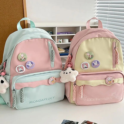 Cute Japanese Style Backpack Nylon Multi-function School Bag Large Capacity Handbag Student