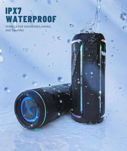 Ortizan Wireless Portable Bluetooth Speaker X30 with 40W Stereo Sound, Rich Bass, IPX7 Waterproof, 30H Playtime, TWS, LED Lights