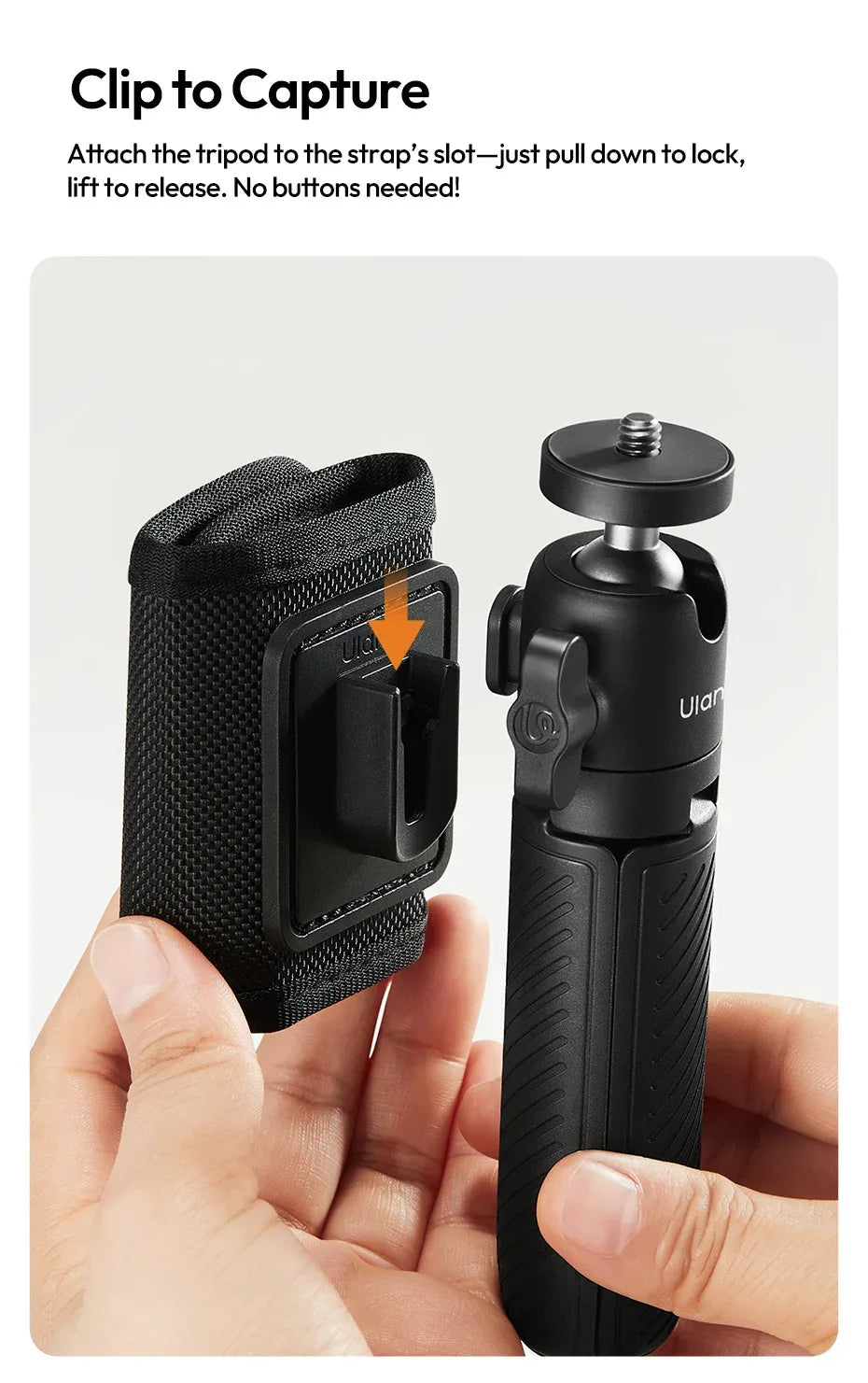 Ulanzi MT88 ClipMate Tripod Backpack Clip Selfie Stick Mode Extendable Tripod Mode Travel Photography Livestreaming Vlog Shots
