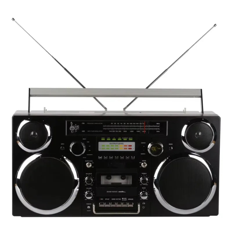 GPO Brooklyn Retro Boombox | Cassette Player, CD Player, Bluetooth Speaker, FM Radio, Portable Stereo System