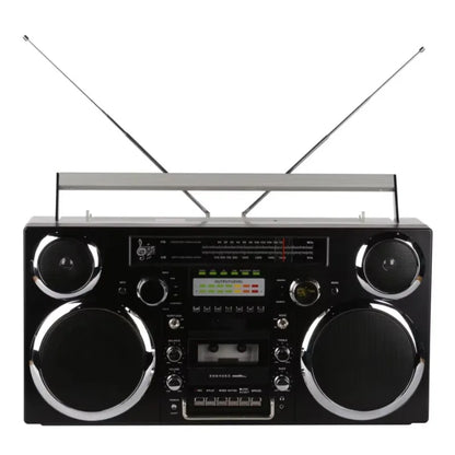 GPO Brooklyn Retro Boombox | Cassette Player, CD Player, Bluetooth Speaker, FM Radio, Portable Stereo System