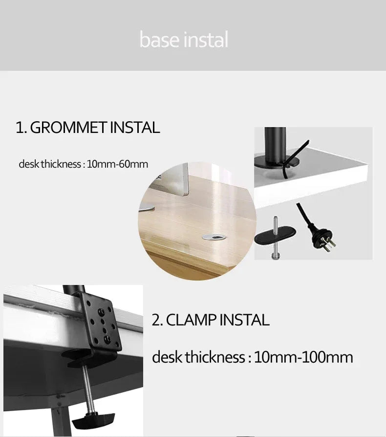 M051 clamp grommet base Full Motion 360 rotate single computer 10"-27" Monitor Holder long arm Monitor Mount Arm 9.9kgs PC stand