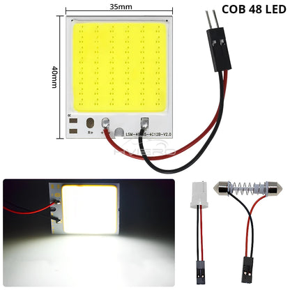 T10 C5W Car Led Cob 16/24/36/48SMD White Parking Bulb Auto Interior Reading Panel Lamp Super Bright Festoon License Plate Lights