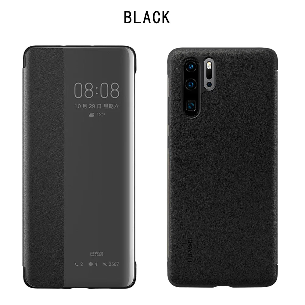 Original Huawei P30 Smart Wake Chip Mirror Phone Case For Huawei P30 PRO / P30 Smart View Clear Mirror Flip Cover Fundas Capa