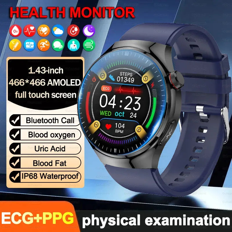 2026New For Man Smartwatches Outdoor Sport Smart Watch Men 1.43“ HD AMOLED Screen ECG physical examination BT5.0 Call smartwatc