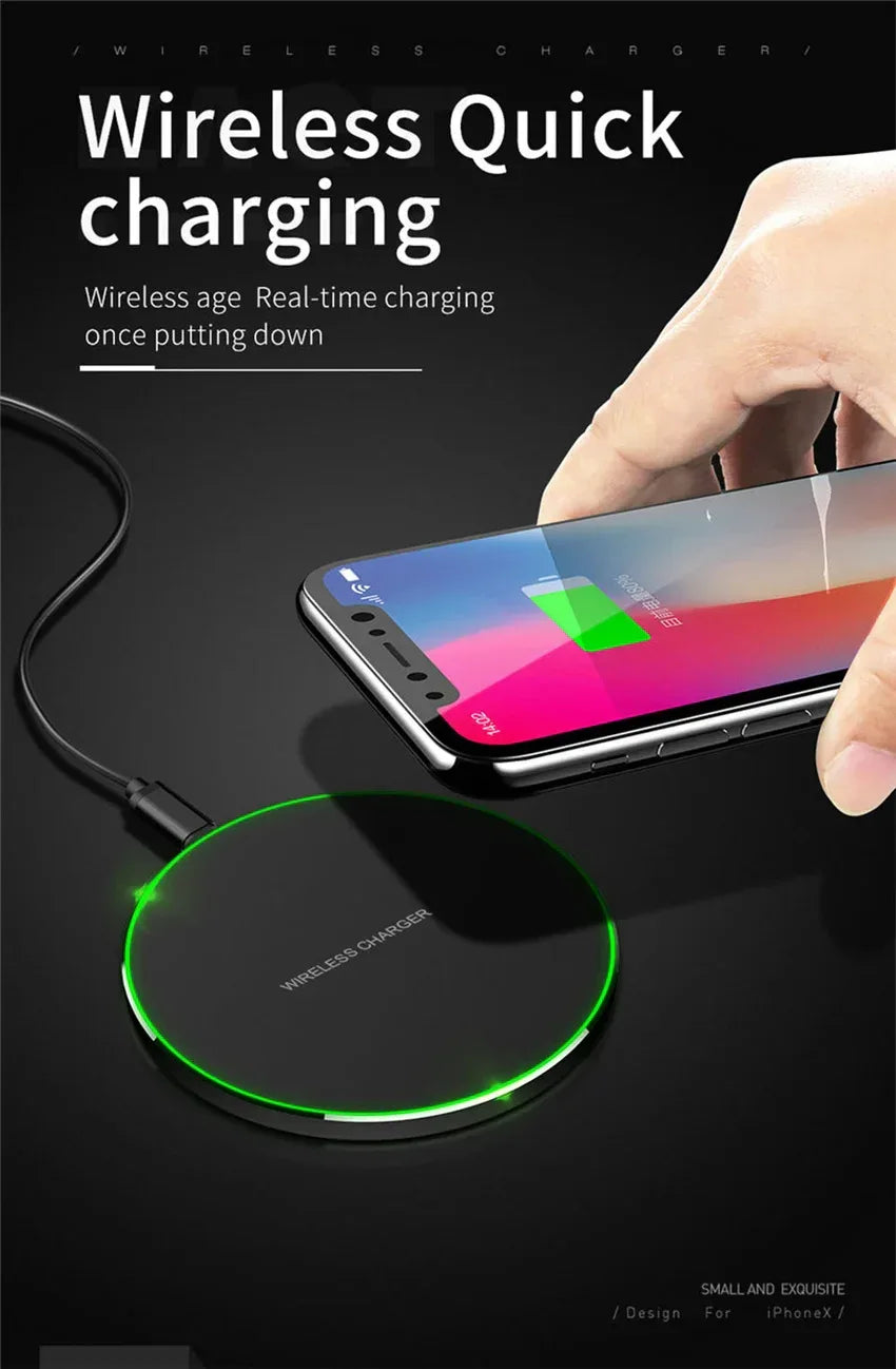 50W Wireless Charger Pad For IPhone 16 15 14 13 12 Pro XS Max 8 Upgrade Fast Wireless Charging Station For Samsung Xiaomi Huawei