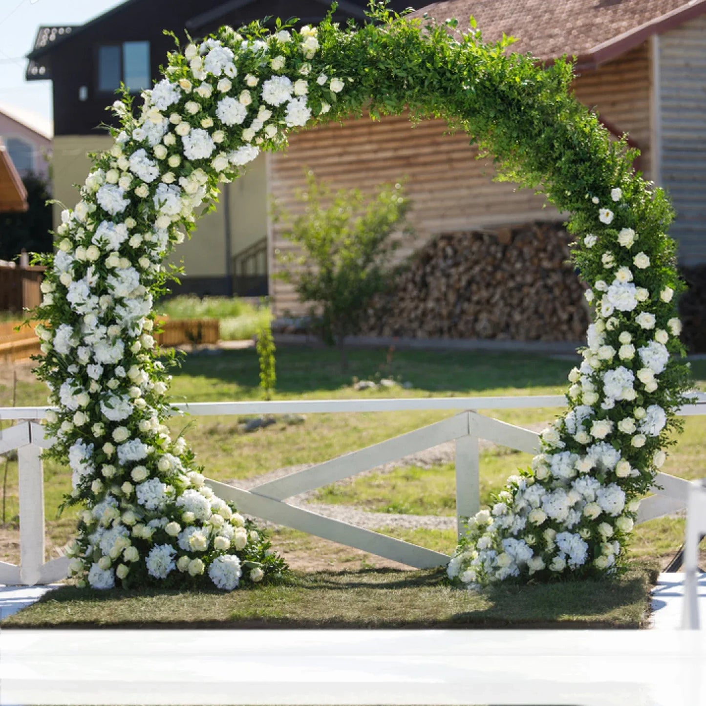 Round Wedding Arch Frame Circle Flower Balloon Archway Backdrop Stand Background Decoration for Birthday Party Christmas Events