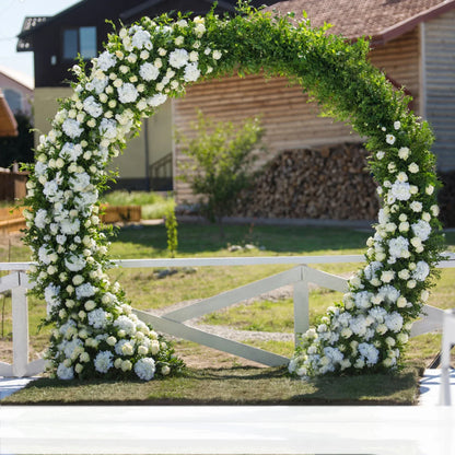 Round Wedding Arch Frame Circle Flower Balloon Archway Backdrop Stand Background Decoration for Birthday Party Christmas Events