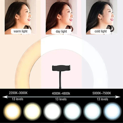 16/26/33cm LED Selfie Ring Light Dimmable LED Lamp Photography Ringlight For Phone Video Live Fill Lamp Photo Studio Ring Light