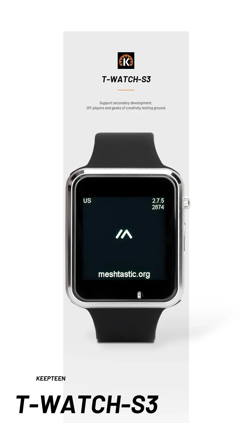 LILYGO T Watch S3 Lora Meshtastic Tracker ESP32-S3 WIFI Bluetooth LoRa Repeater IoT BMA423 Sensor with Mic Speaker Program