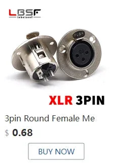 3pin black HF XLR connector 3pin D male female audio microphone socket for 86 panel YS145 YS146 YS145BG YS146BG