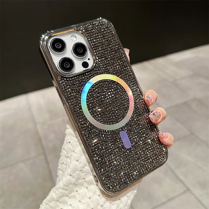Luxury Diamond For Magsafe Case for iPhone 15 16 17 Pro Max Plus Bling Shinny Magnetic Cover for iPhone 11 12 13 14 Pro Max