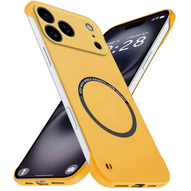 Magnetic Slim for iPhone 17 Pro Max Air Frameless Phone Cases Matte Anti-Scratch Hard PC Cover iPhoneAir 17Pro Shockproof Armor