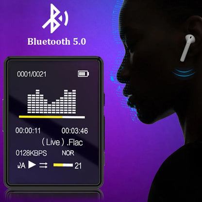 8-128GB MP3 Music Player Full Screen Touch MP4 Bluetooth Built-in Speaker Portable HiFi Music Player Video Playback recording