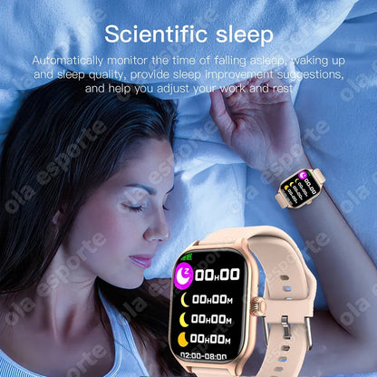 2.01'' Sports SmartWatch Fitness Clock Health Monitor Waterproof Smartwatch Wireless Call Watches For Men Women IOS Andriod 2025