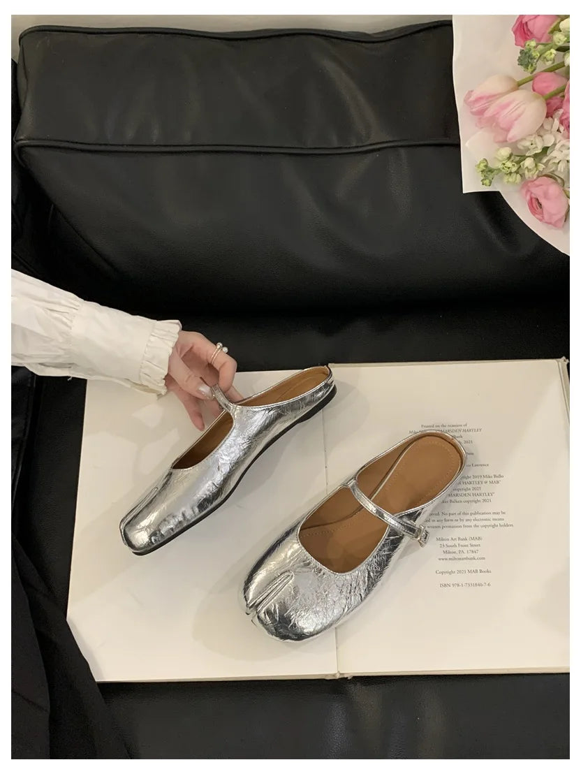 Women Tabi Ninja Slippers Brand Mules Soft Microfiber Comfy Flats Fashion Split Toe Slides Casual Loafer Shallow Ballerina Mujer