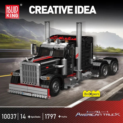 Mould King 10037 Technical Car Toys The American Truck Building Block Assembly Car Brick Set Educational Kids Christmas Gift