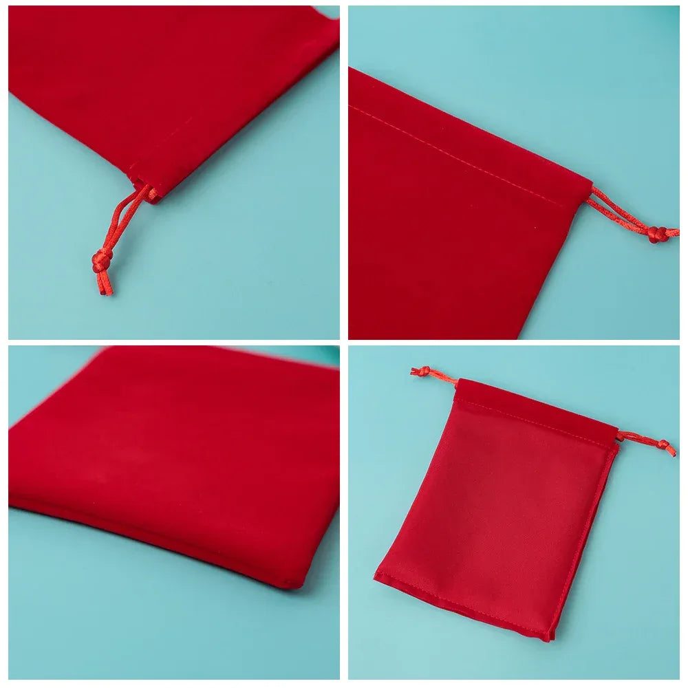 5Pcs Velvet Jewelry Small Pouches for Valentine's Day Marriage Party Gift Display Packing Bag Earrings Rings Organizer Bag