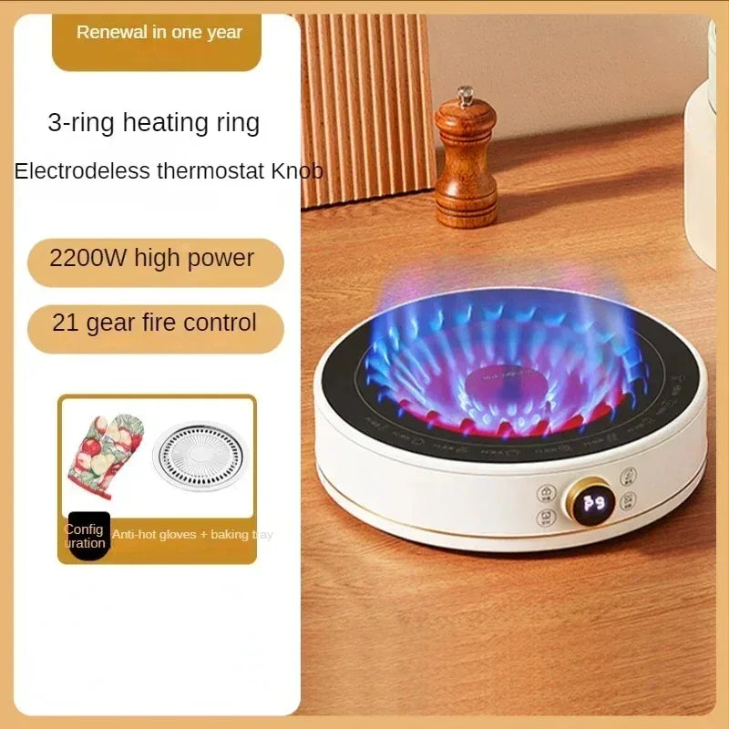 New Electric Ceramic Stove Home Mini Tea Cooker 2000W High Power Induction Cooktop Round Induction Cooker Kitchen Appliances 인덕션