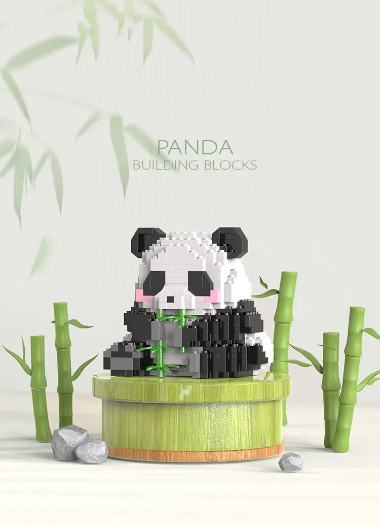 Blocs de construction Panda mignon et miniature à assembler soi-même, style chinois, jouet éducatif pour enfants.