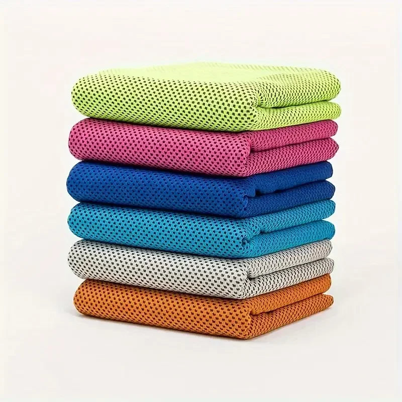 10PCS Portable Mini Silica Gel Set Cold Towel Polyester Fiber Outdoor Cooling Towel Fitness sports gym Run quick Dry Cool Towel