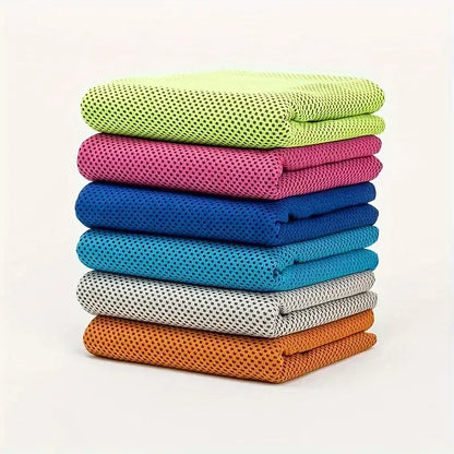 10PCS Portable Mini Silica Gel Set Cold Towel Polyester Fiber Outdoor Cooling Towel Fitness sports gym Run quick Dry Cool Towel