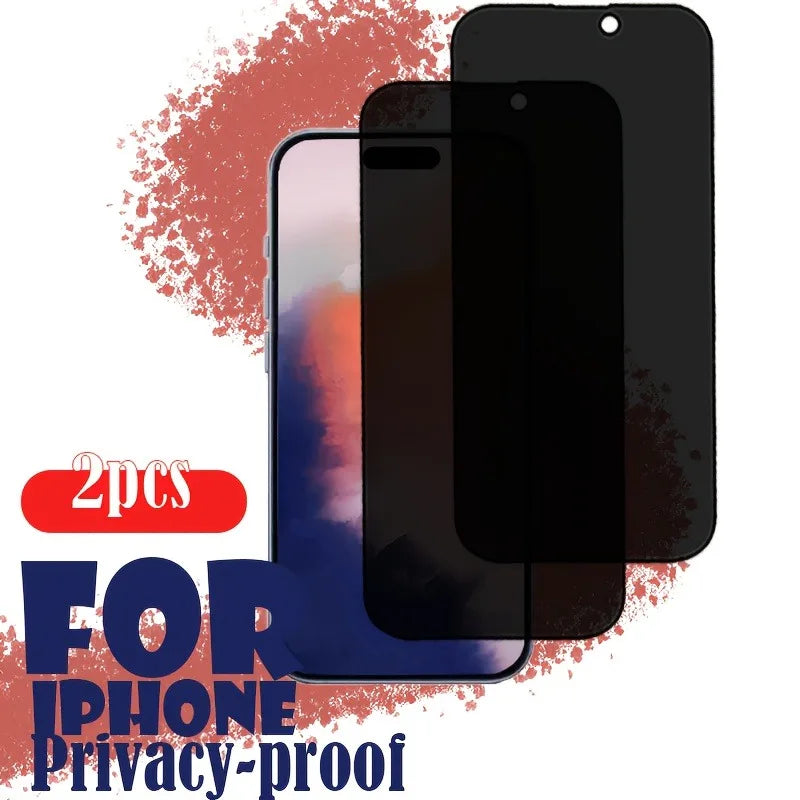 2Pack Tempered Glass Privacy Screen Protector for iPhone 11 12 13 14 15 16 Anti Spy Film Smooth Finish Enhanced Security