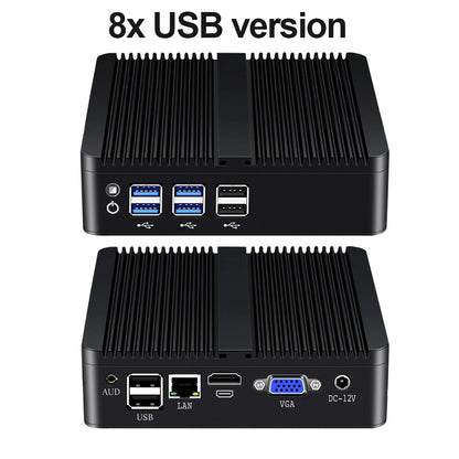 XCY Fanless Mini PC Intel Core I7 4500U I5 4200U Gigabit Ethernet HDMI VGA Display 8x USB Ports Support WiFi Windows Linux