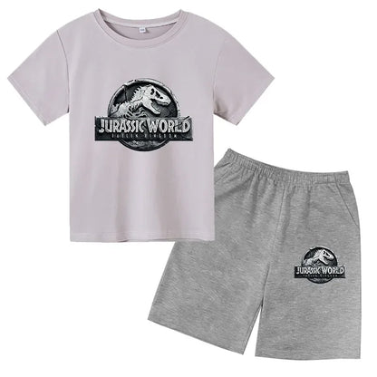 Summer Short Sleeve T Shirt +shorts 2 Piece Set Children Clothes Luxury Brand Print Sport Casual Fashion Boy Girl Kid Tracksuit