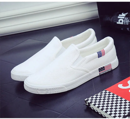 Men Casual Shoes Canvas Luxury 2025 Mens Loafers Breathable Slip on FlatsMale Vulcanized Shoes White Driving Shoes Plus Size 47