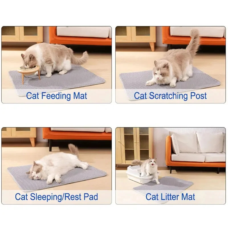 Double Layer Cat Litter Mat Heavy Duty Waterproof Cat litter box Washable Bed Mat Clean Pad Products Mat Pet Clean